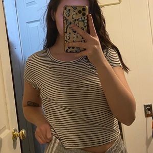 Cropped Striped Tee